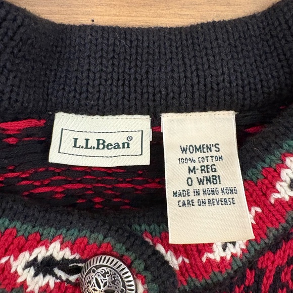 L.L. Bean Red and Black Knit Sweater - Picture 4 of 4